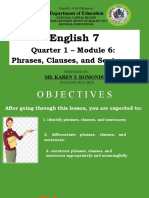 MODULE 6 Phrases Clauses, and Sentences