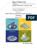 JP College of Engineering: CE3311 Water and Wastewater Analysis Laboratory Lab Manual