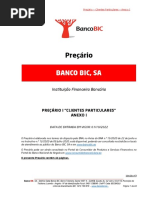 Banco Bic Preçario