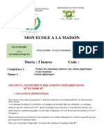 1C Maths Leçon 13 SYSTEMES LINEAIRES