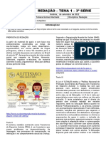 Tema 1 - OS DESAFIOS PARA A EFETIVA INCLUSÃO DA PESSOA COM AUTISMO NO BRASIL DO SÉCULO XXI.