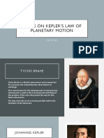 Laws On Planetary Motion