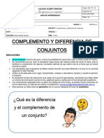 ¿Qué Es La Diferencia y El Complemento de Un Conjunto?