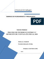 Plan de Trabajo - Informe Economico y Rendición de Cuentas 2020