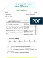 Teste Diagnóstico 9º Ano Ana