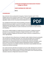 Aprueban Texto Único Ordenado Del Reglamento Nacional de Tránsito