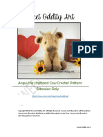 Sweet Oddity Art: Angus The Highland Cow Crochet Pattern Extension Only