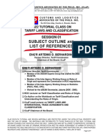 Tariff Day 01TLC - Orientation, Outline, References HANDOUT-1