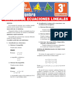 Sistema de Ecuaciones Lineales para Tercer Grado de Secundaria