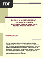 Inducción de La Unidad Curricular Educando en Ciudadanía Programa Nacional de Formación de Medicina Integral Comunitaria