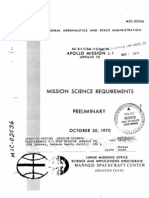 Apollo Mission J-1 (Apollo 15) Mission Science Requirements Preliminary