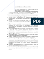 Funciones Del Ministerio de Finanzas Publicas