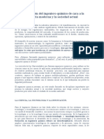 La Formación Del Ingeniero Químico de Cara A La Industria Moderna y La Sociedad Actual