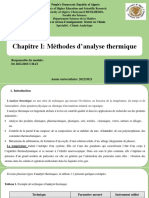 Chapitre I - Analyses Termique