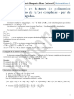 Descomposición en Factores de Polinomios Reales en El Caso de Raı́ces Complejas - Par de Complejas Conjugadas