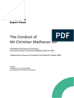 HC 823 The Conduct of MR Christian Matheson MP