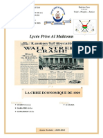 La Crise Économique de 1929 Exposé