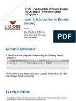 GE 137 - Lecture 1 - Introduction To Remote Sensing