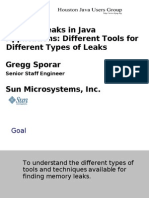 Memory Leaks in Java Applications: Different Tools For Different Types of Leaks Gregg Sporar Sun Microsystems, Inc