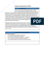 Unit Plan For Interactions and Ecosystems