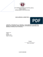 Amostra Introdução Da Amostra Característica Da Amostra Modelo de Amostra Erro Amostral Distribuição Amostral Das Medidas Intervalo de Confiança