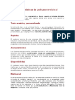 Características de Un Buen Servicio Al Cliente