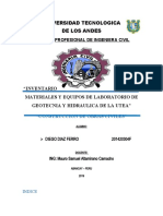 Inventario de Materiales y Equipos de Laboratorio de Suelos y Hidraulica