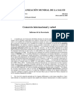 Comercio Internacional y Salud: Organización Mundial de La Salud