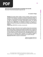 El Derecho Internacional Privado de Sociedades Mercosureño Mercosur Private International Corporate Law