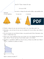 Lista 10 - Cone e Tronco de Cone