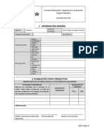 Información General: Formato Planeación, Seguimiento y Evaluación Etapa Productiva Formato 023 N°2