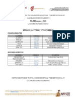 Calendario de Recursamiento 06 - 12 MAYO 2022 Asignaturas