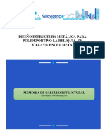 Memoria de Diseño Estructural Polideportivo Reliquia PDF