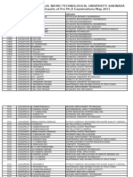 Jntuk - Pre PHD 2011 Result 16-07-2011