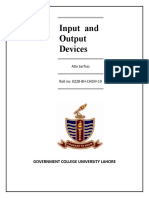 Input and Output Devices: Atia Sarfraz Roll No: 0228-BH-CHEM-19