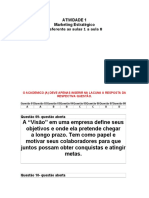 ATIVIDADE 1marketing Estratégico Referente As Aulas 1 A Aula 8