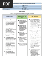 Curriculum Assessment For Physical Education and Health Education