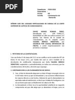 Contestacion A La Demanda de Divorcio Por Causal de Separacion de Hecho