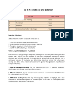 Module II - Recruitment and Selection