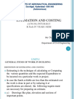 Estimation and Costing: (A70138) JNTUH-R15 B.Tech Iv Year I Sem