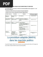 Pour Les Marches Publics de Fournitures Et Services