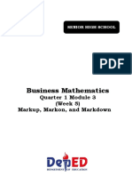 Business Math - Q1 - Week 5 - Module 3 - Markup Markon and Markup