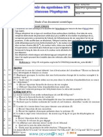 Devoir de Synthèse N°2 - Sciences Physiques - 3ème Sciences Exp (2013-2014) MR Mesrati Ali