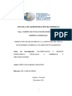 Escuela de Administración de Empresas: "Diseño de Un Plan Estrategico para La Empresa Quimidarq"