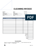 Cleaning Invoice Template