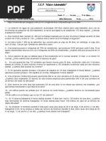 Práctica de Reforzamiento de 5° Grado Sobre Regla de Tres Simle y Compuesta