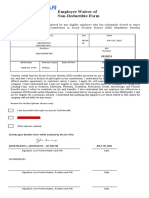 Waiver For Non-Deductible Form