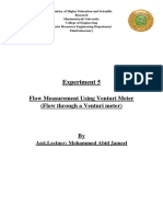 Experiment 5: Flow Measurement Using Venturi Meter (Flow Through A Venturi Meter)