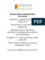 Resumen Digital Métodos, Técnicas y Sistemas de Valuación de Inventarios