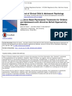 Evidence-Based Psychosocial Treatments For Children and Adolescents With Attention-Deficit/Hyperactivity Disorder